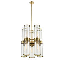  CH311655NBCG - REVOLVE II CHANDELIER 10 LIGHT NATURAL BRASS CLEAR GLASS